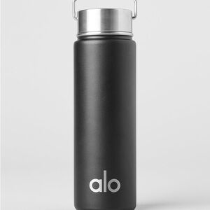 ALO Yoga Black Stainless Steel Water Bottle x2